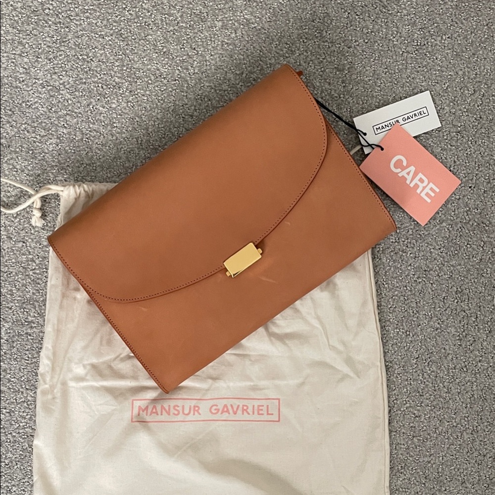Mansur Gavriel Tan Leather Clutch